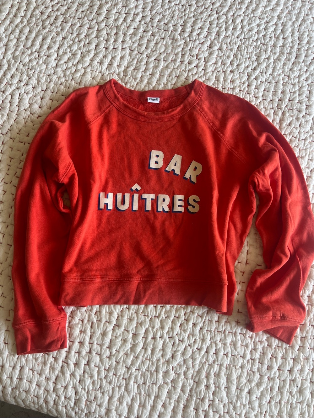 Clare V Red 'BAR HUITRES' Women's Sweatshirt